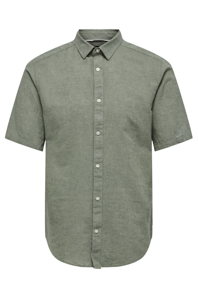 ONSCAIDEN SS SOLID LINEN SHIRT NOOS 22009885 Swamp
